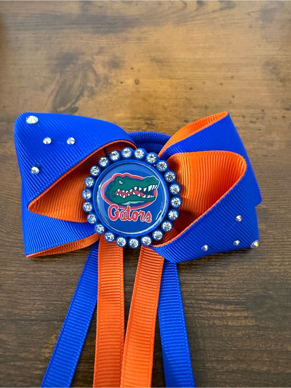 Gators Blue and Orange Ribbon Bow Accessory